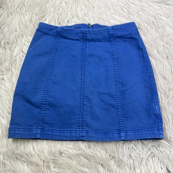Free People Dresses & Skirts - Free People Women's Blue Fitted Pencil Mini Skirt
